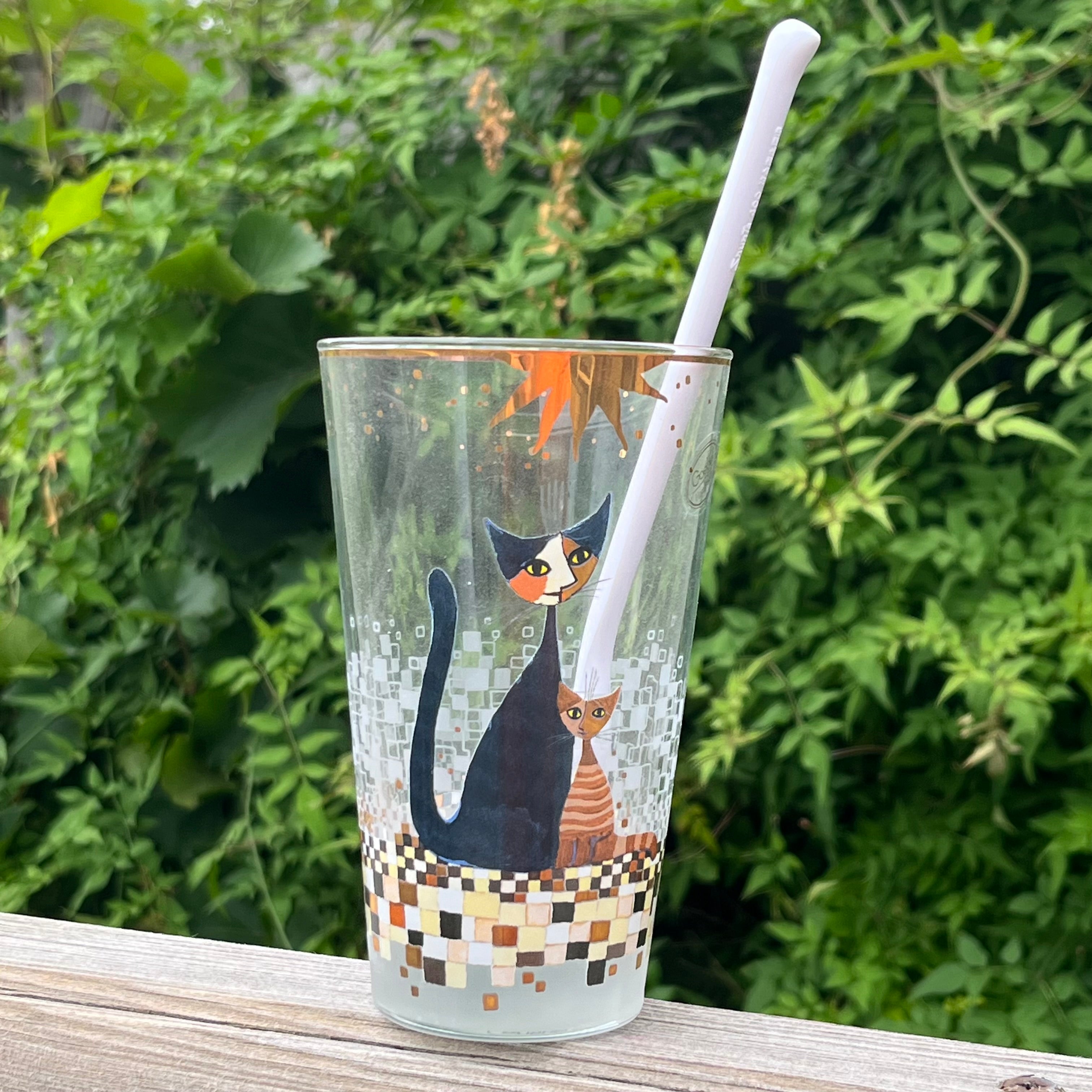 Vintage Rosina Wachtmeister Glass & Spoon Famiglia di Gatti