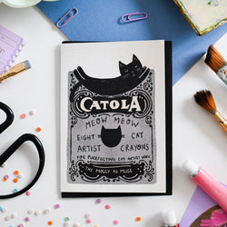 Catola Crayon Box Black Cat Card