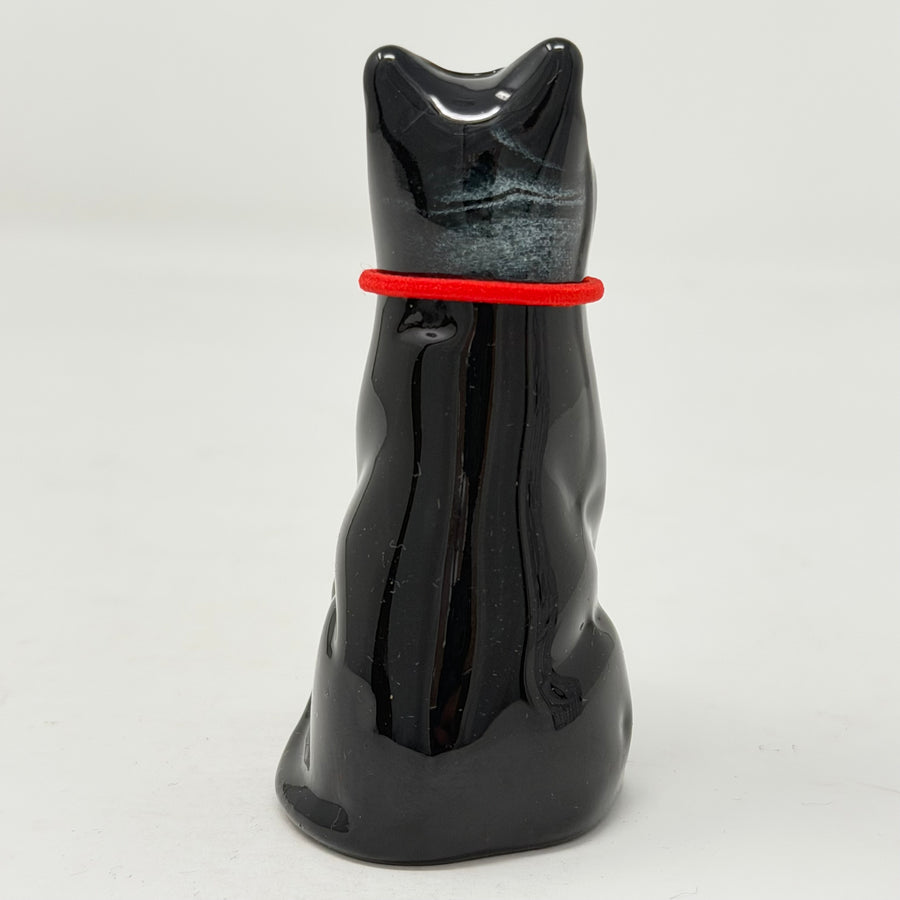 Black Lucky Glass Cat
