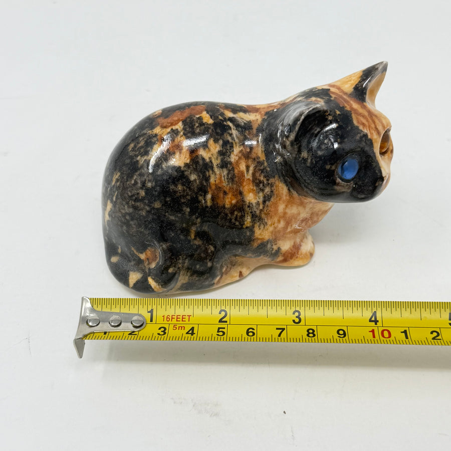 Winstanley Brindle Tortie Crouching Cat - Size 1
