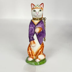 Vintage Mrs Cat Hand Enamelled Perfume Bottle by Royale Stratford