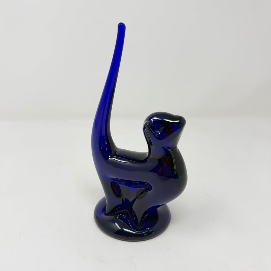 Vintage Bristol Blue Glass Cat