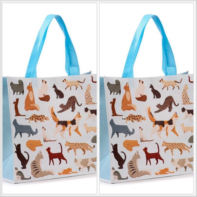Feline Fine Cats Recycled Shopper Bag, Twin Pack