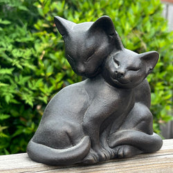 Vintage Susie Marsh Resin Sculpture: Mother & Kitten
