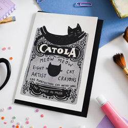Catola Crayon Box Black Cat Card