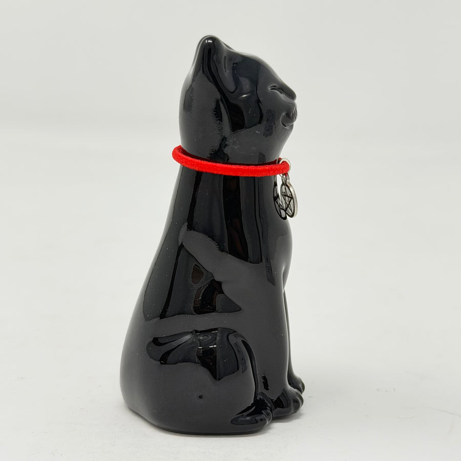 Black Lucky Glass Cat