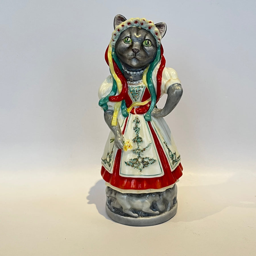 Vintage Full Set of Bronte Porcelain Cat Candle Snuffers (set 89 of 250)