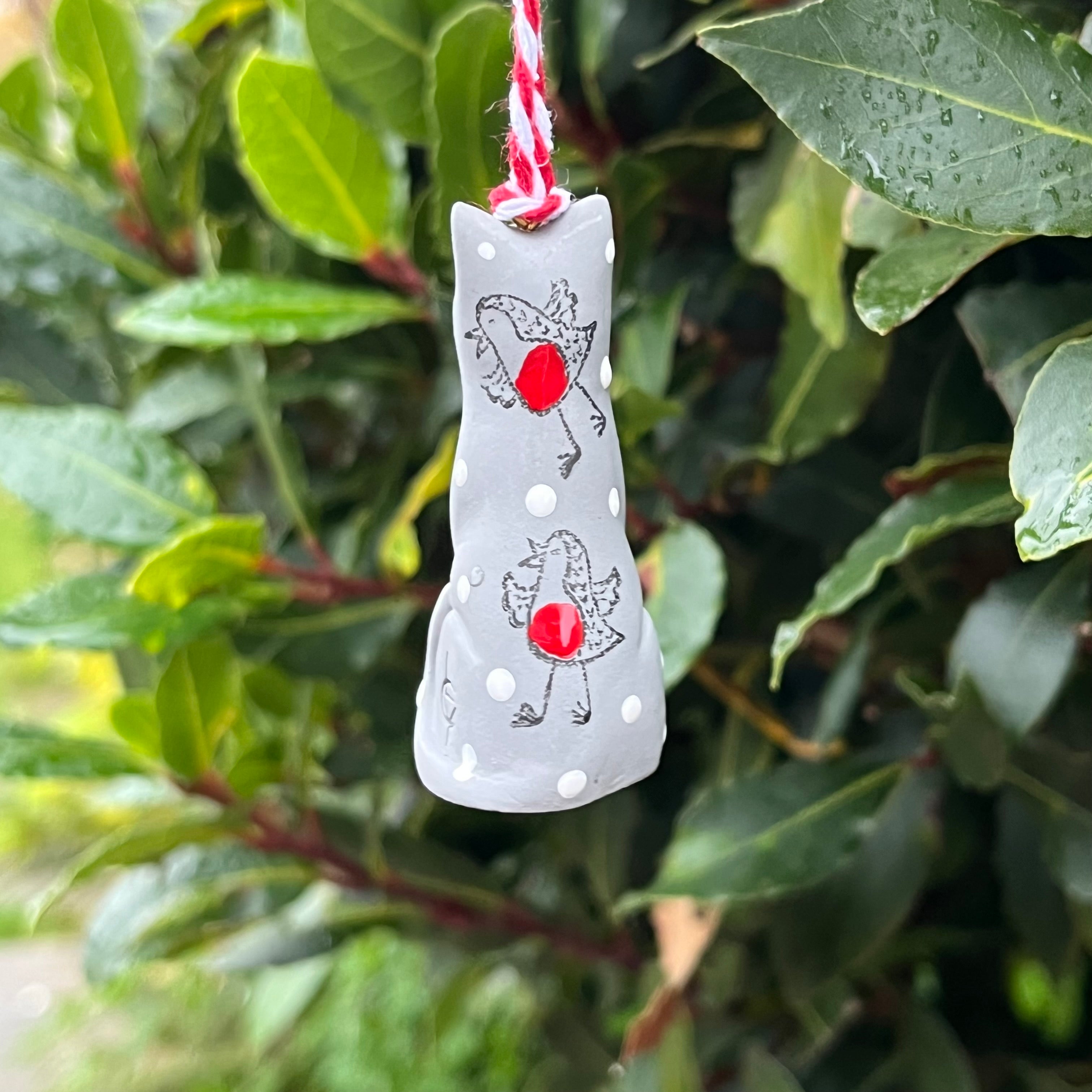 Snowy Robin Bauble Original Lucky Kitten