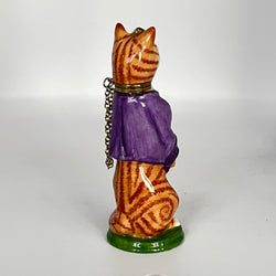 Vintage Mrs Cat Hand Enamelled Perfume Bottle by Royale Stratford