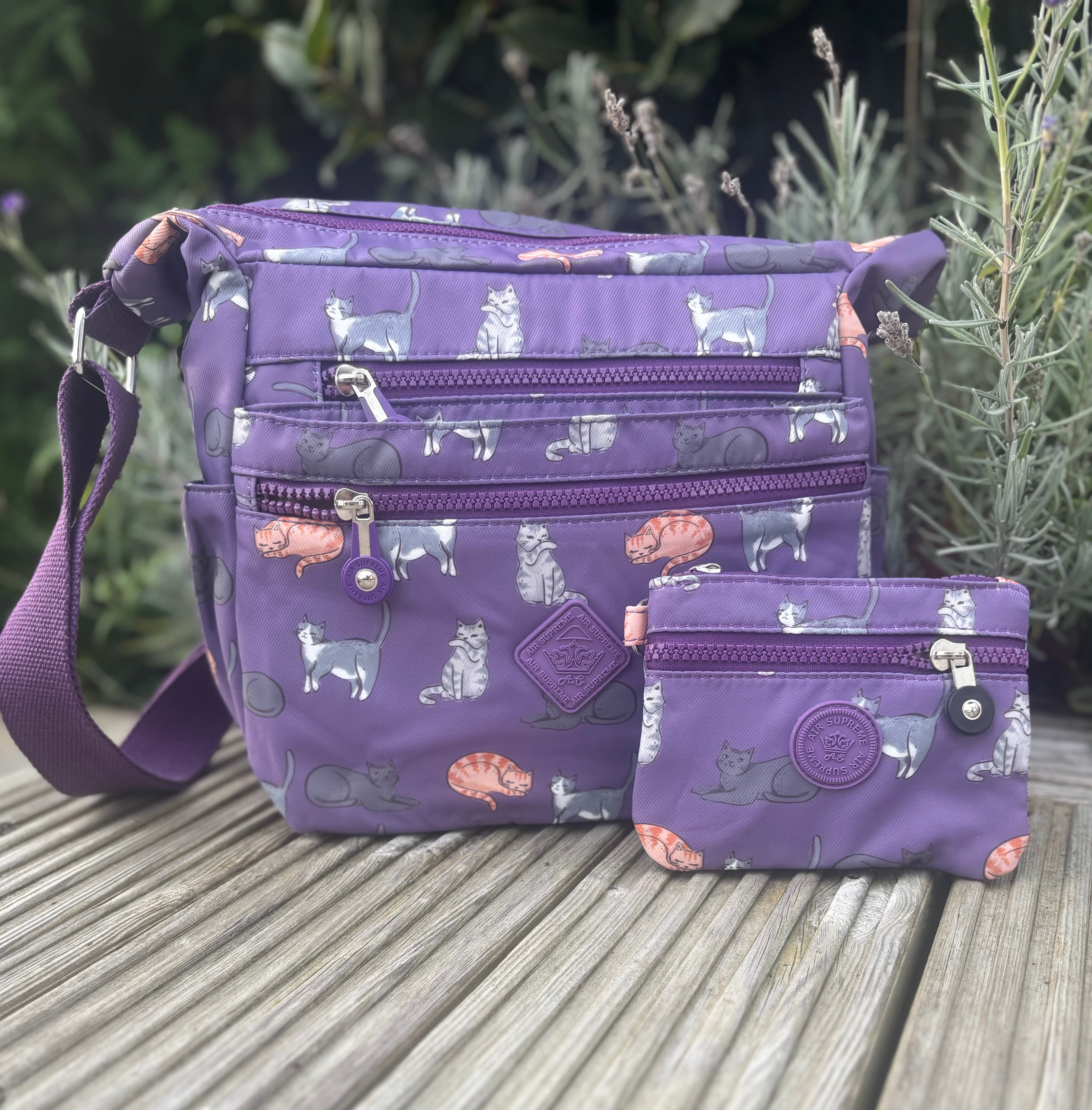 Lavender Kitty Shoulder Bag and Purse