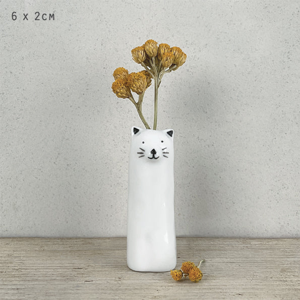 Porcelain Tall Cat mini Posy Vase, The Cat Gallery