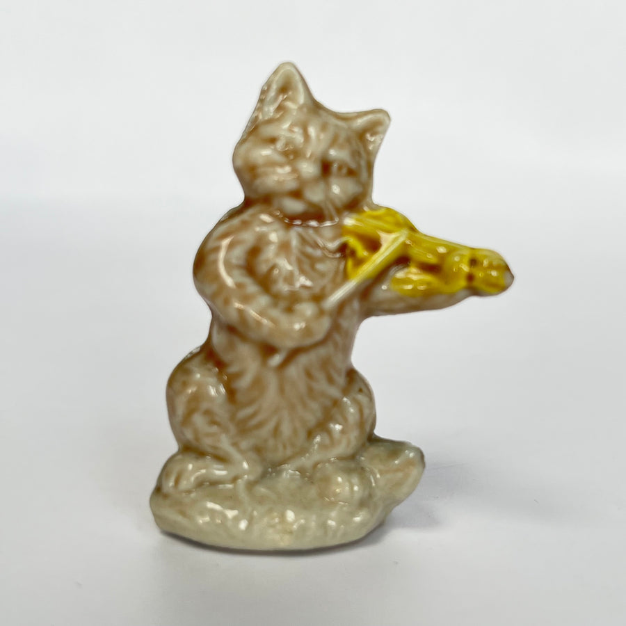 Vintage Wade Whimsie Small Cat & Yellow Fiddle