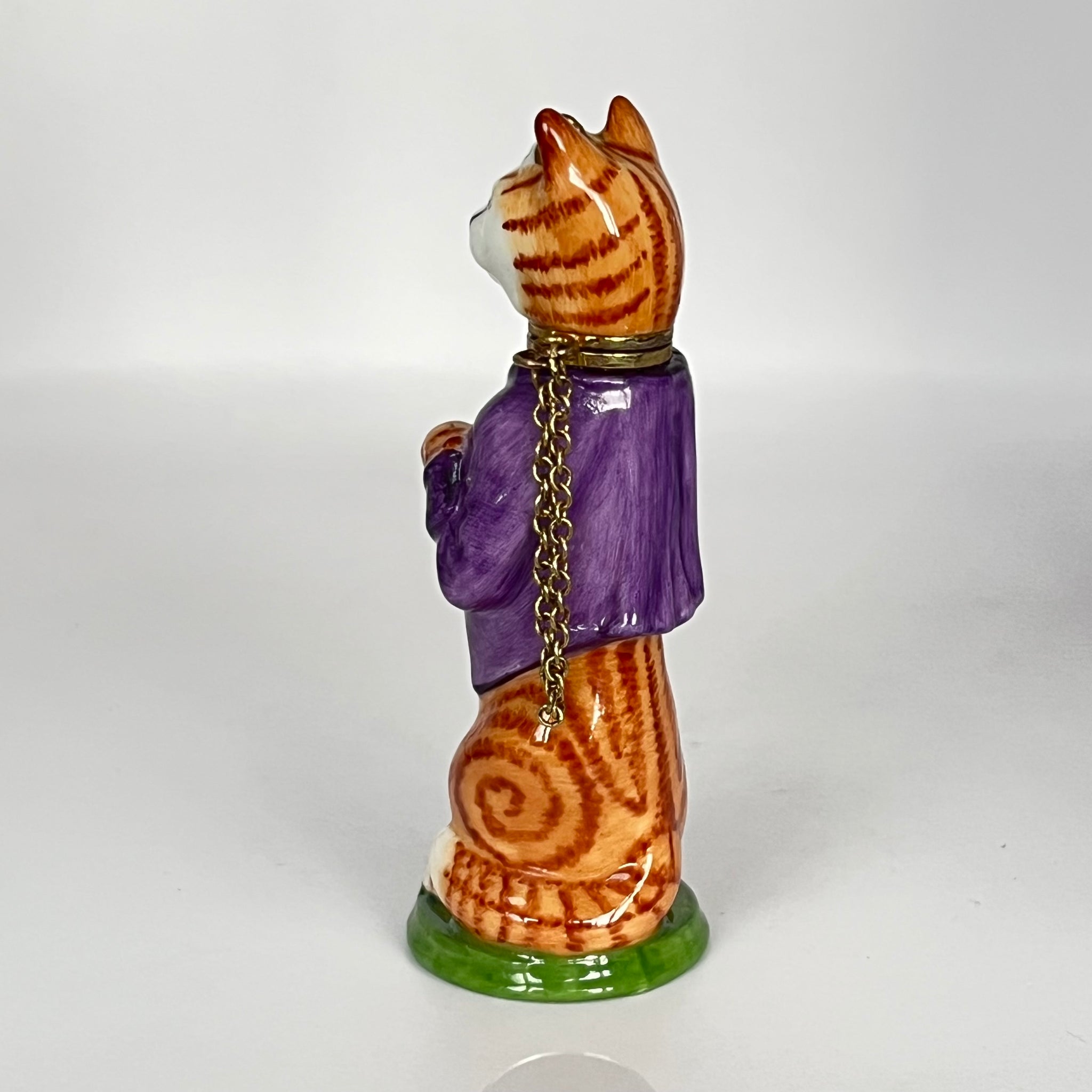 Vintage Mrs Cat Hand Enamelled Perfume Bottle by Royale Stratford