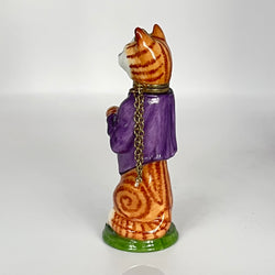 Vintage Mrs Cat Hand Enamelled Perfume Bottle by Royale Stratford