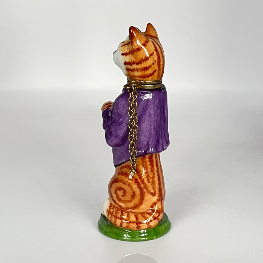 Vintage Mrs Cat Hand Enamelled Perfume Bottle by Royale Stratford