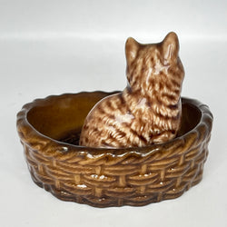Vintage Wade Tabby in Basket