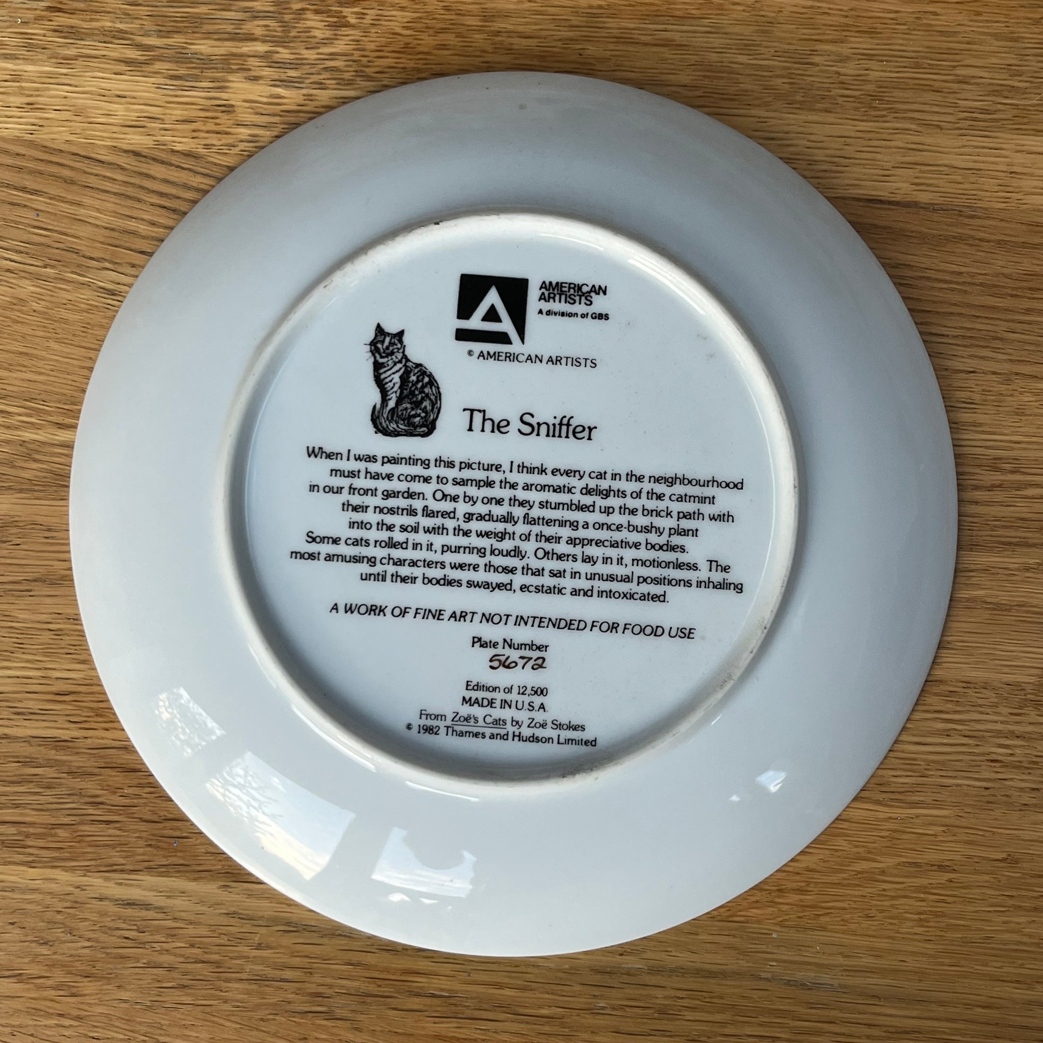 Vintage Plate The Sniffer by American Artists / Zoe Stokes