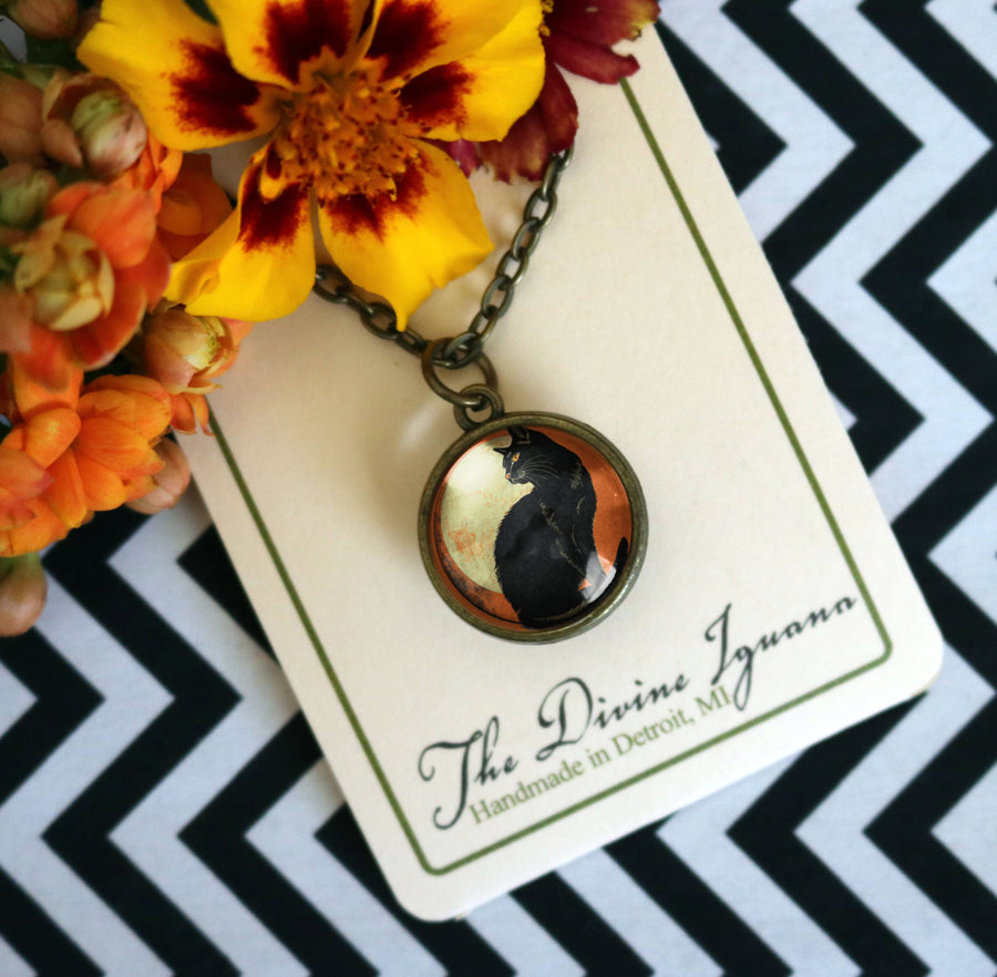 Chat Noir Reversible Pendant Necklace