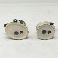Vintage Quail Pottery Lawn Bowls Cats Salt & Pepper Set