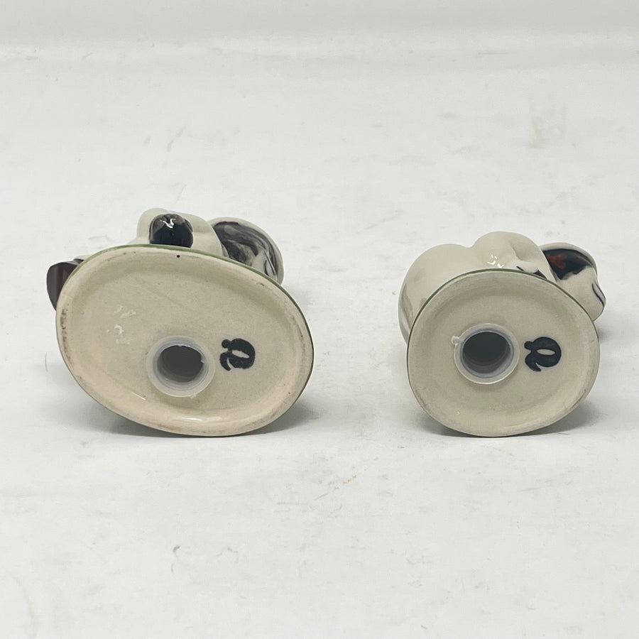 Vintage Quail Pottery Lawn Bowls Cats Salt & Pepper Set