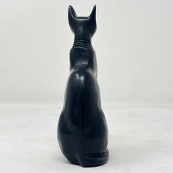 Ancient Egyptian Bastet Cat Goddess Statue Figurine - Black Resin