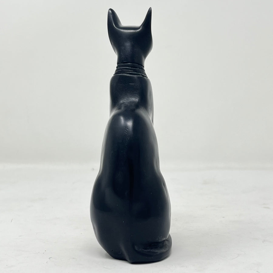 Ancient Egyptian Bastet Cat Goddess Statue Figurine - Black Resin