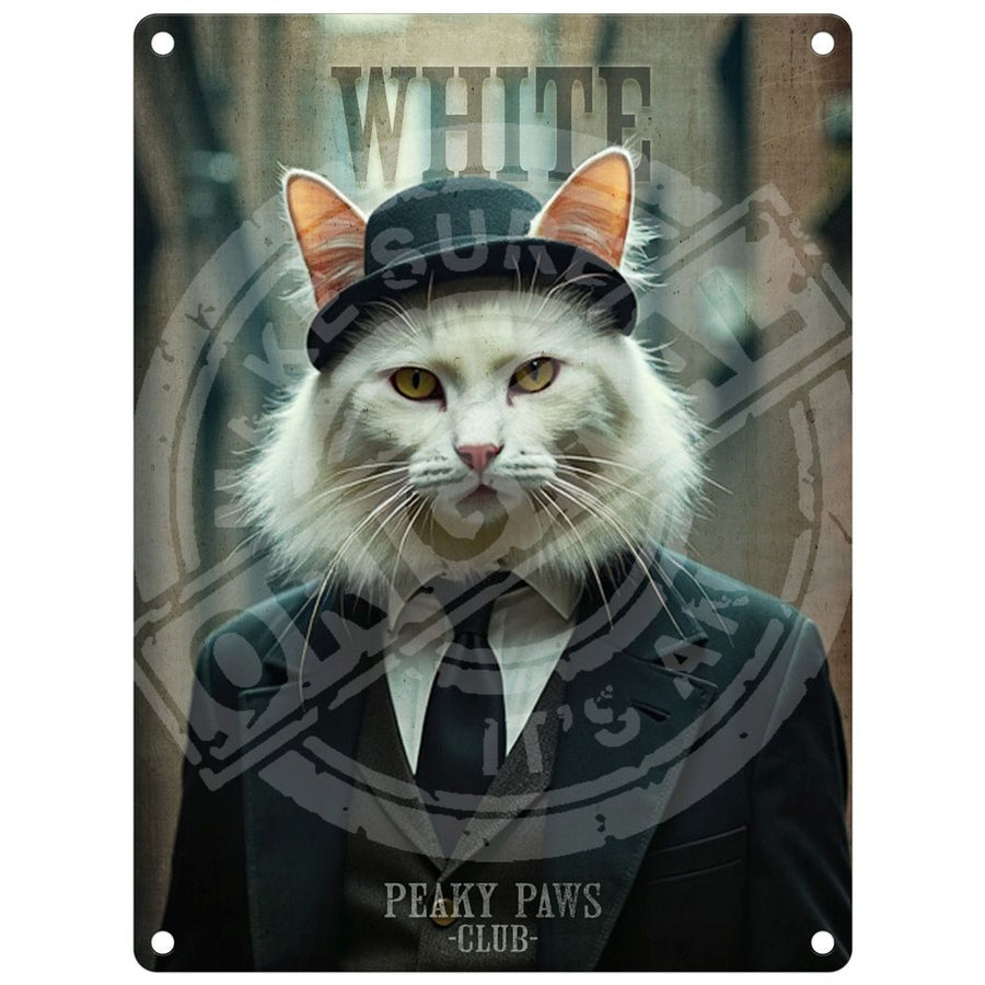 Peaky Paws, White Cat Dangler