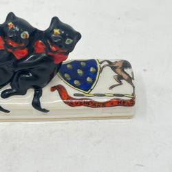 RARE Arcadian Crested China Black Cats on Sledge – Model #23 – Sevenoaks Crest