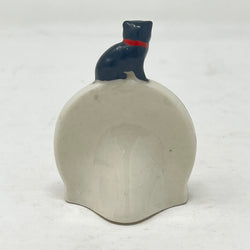 Vintage Arcadian Crested China Lucky Black Cat on Horseshoe - Langport Crest - c.1924