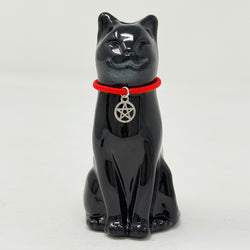 Black Lucky Glass Cat