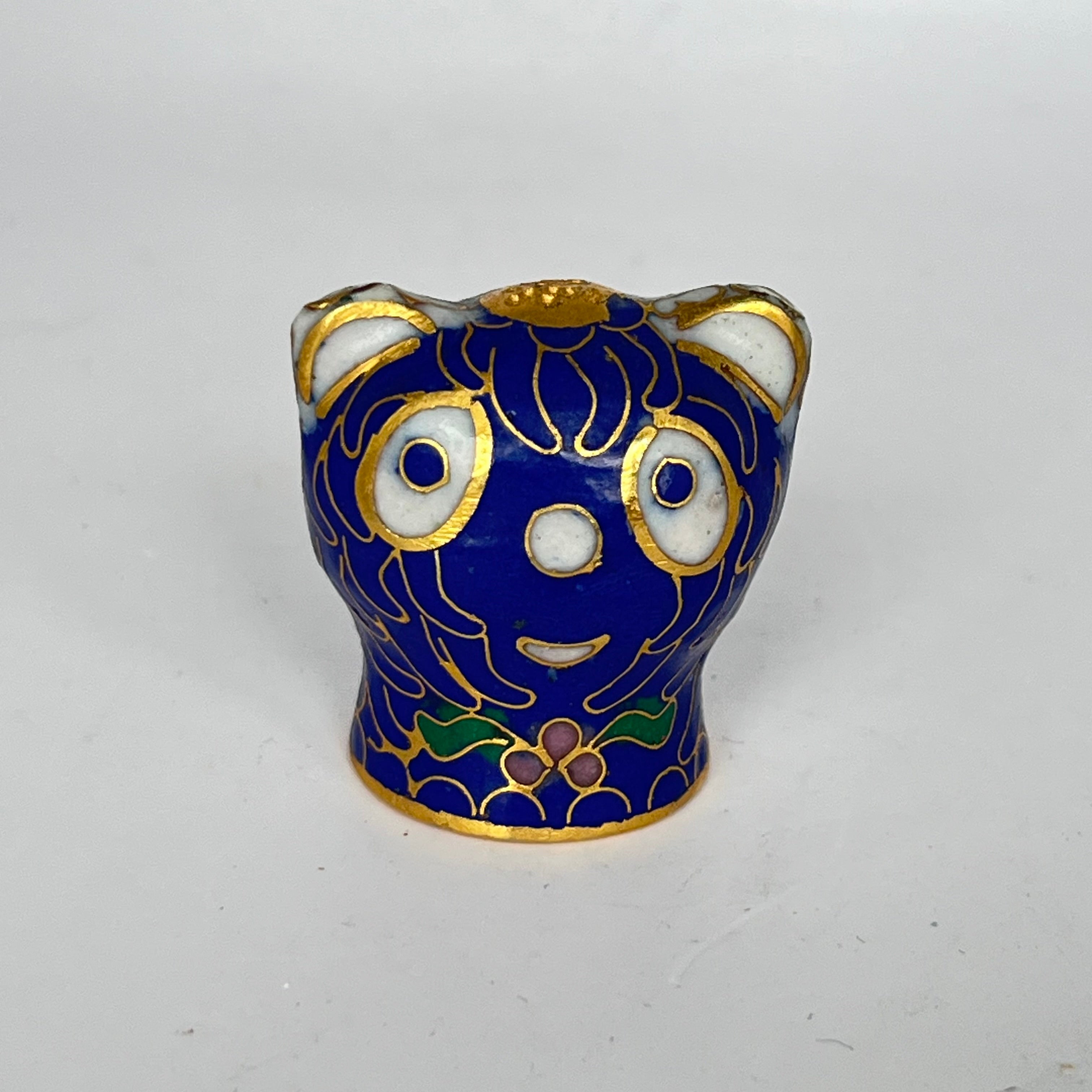 Vintage Small Cloisonne Cat Head