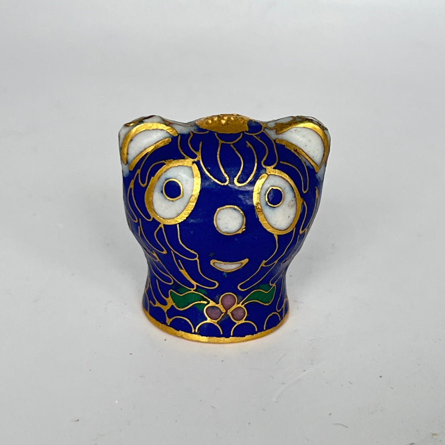 Vintage Small Cloisonne Cat Head
