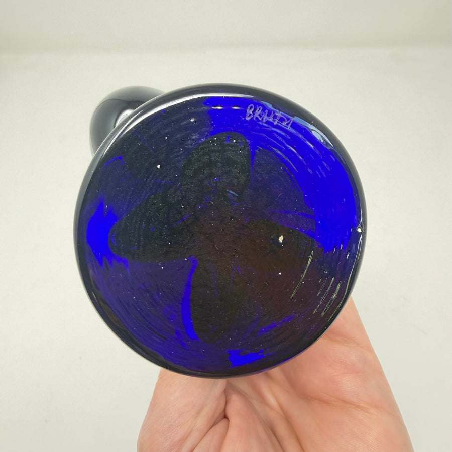 Vintage Bristol Blue Glass Cat