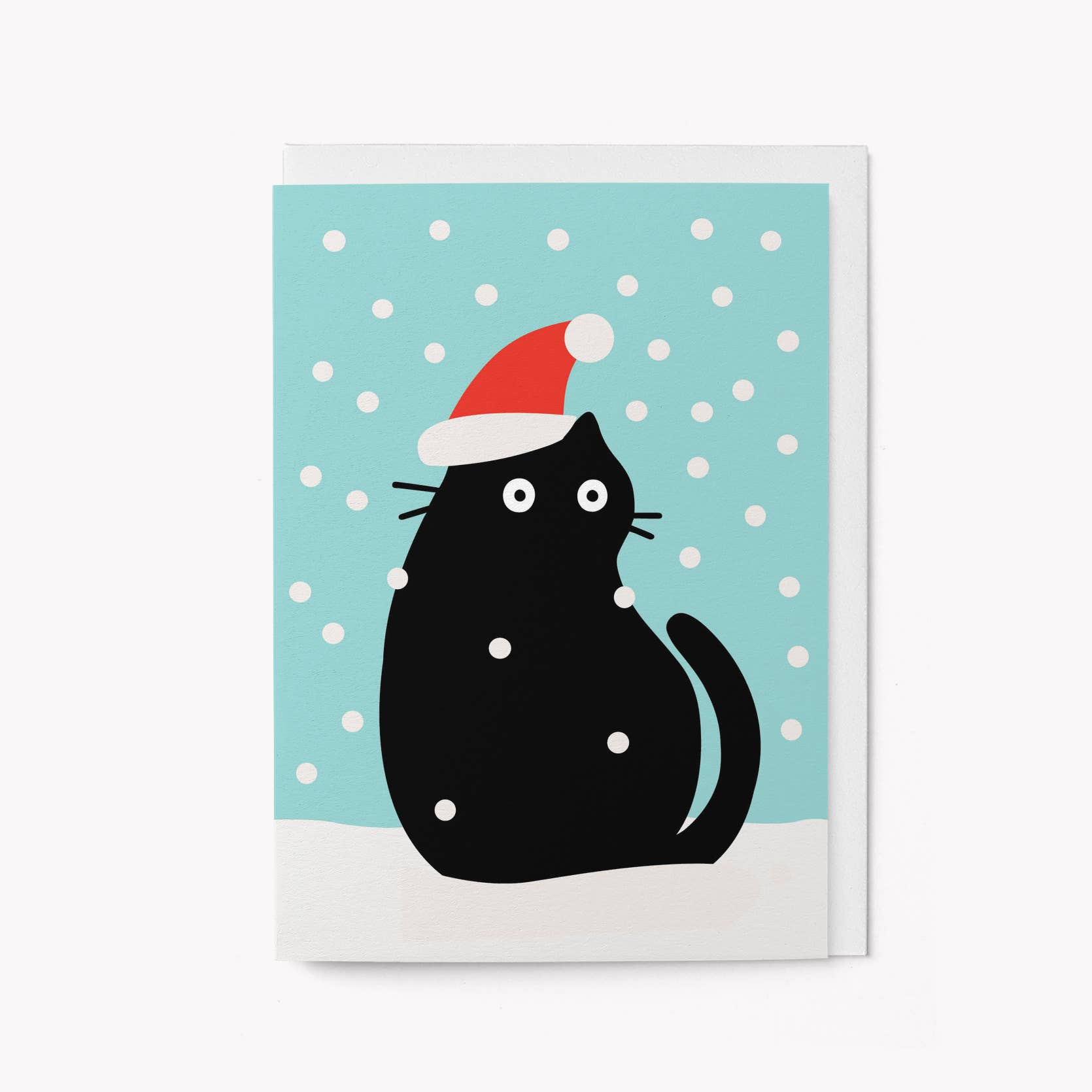 Snow cat Christmas card