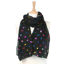 Multi Sparkle Cat 围巾，黑色