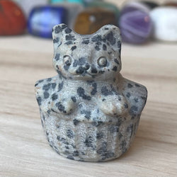 Dalmation Cat in Basket Gemstone