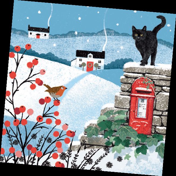 Paquete de tarjetas benéficas navideñas Cozy Kitten