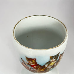 Vintage Cat Band Egg Cup, Transfer Printed