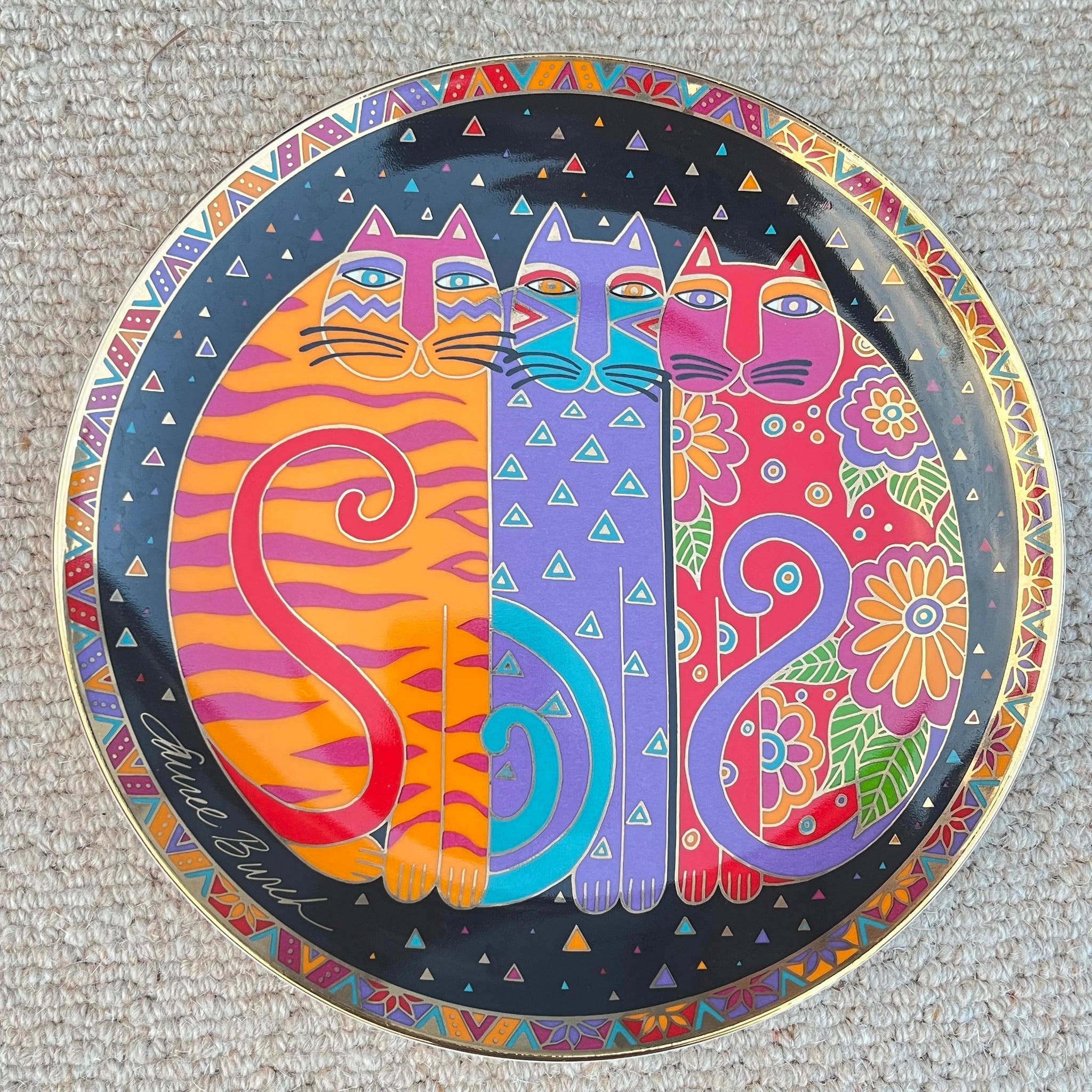 Vintage Laurel Burch / Royal Doulton Plate Fanciful Felines