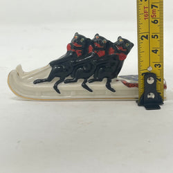 RARE Arcadian Crested China Black Cats on Sledge – Model #23 – Sevenoaks Crest