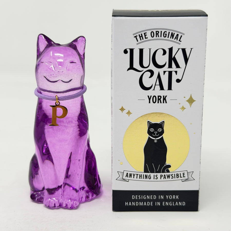 February Lucky Glass Cat