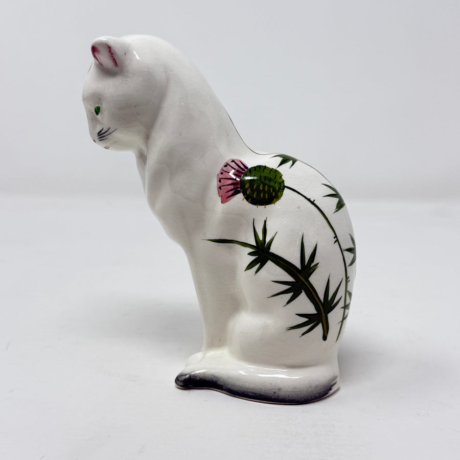 Vintage Plichta Pottery Thistle Cat 14cm Tall