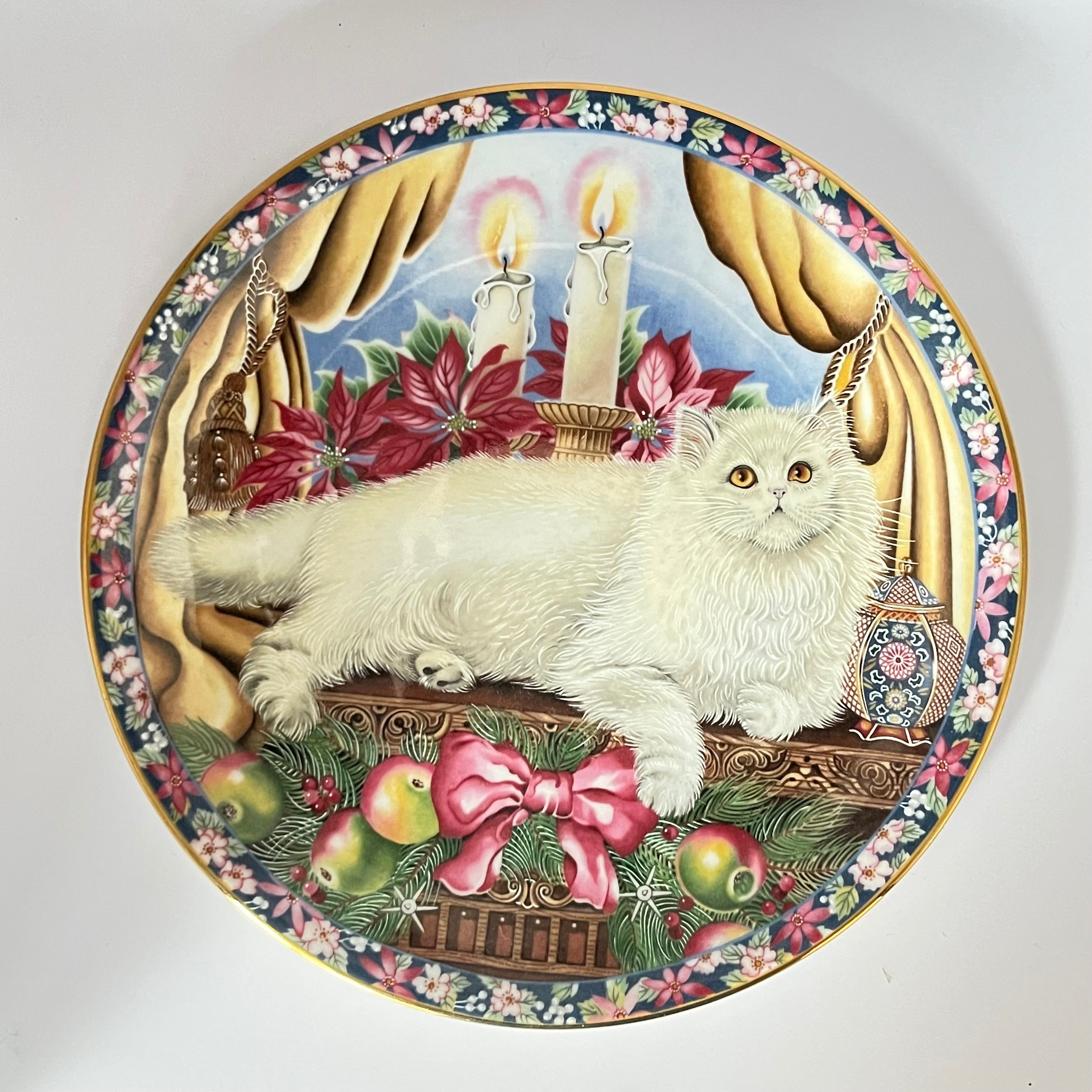 Vintage Plate Winter Cat by Aynsley