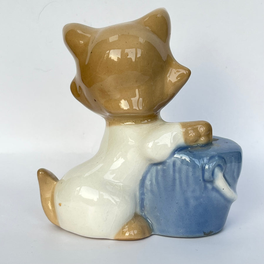Vintage Szeiler Cat with Blue Bucket