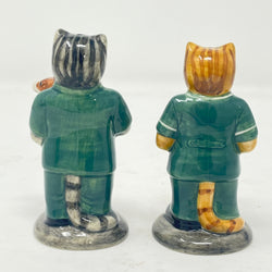 Vintage Quail Pottery Veterinary Cats Salt & Pepper Set