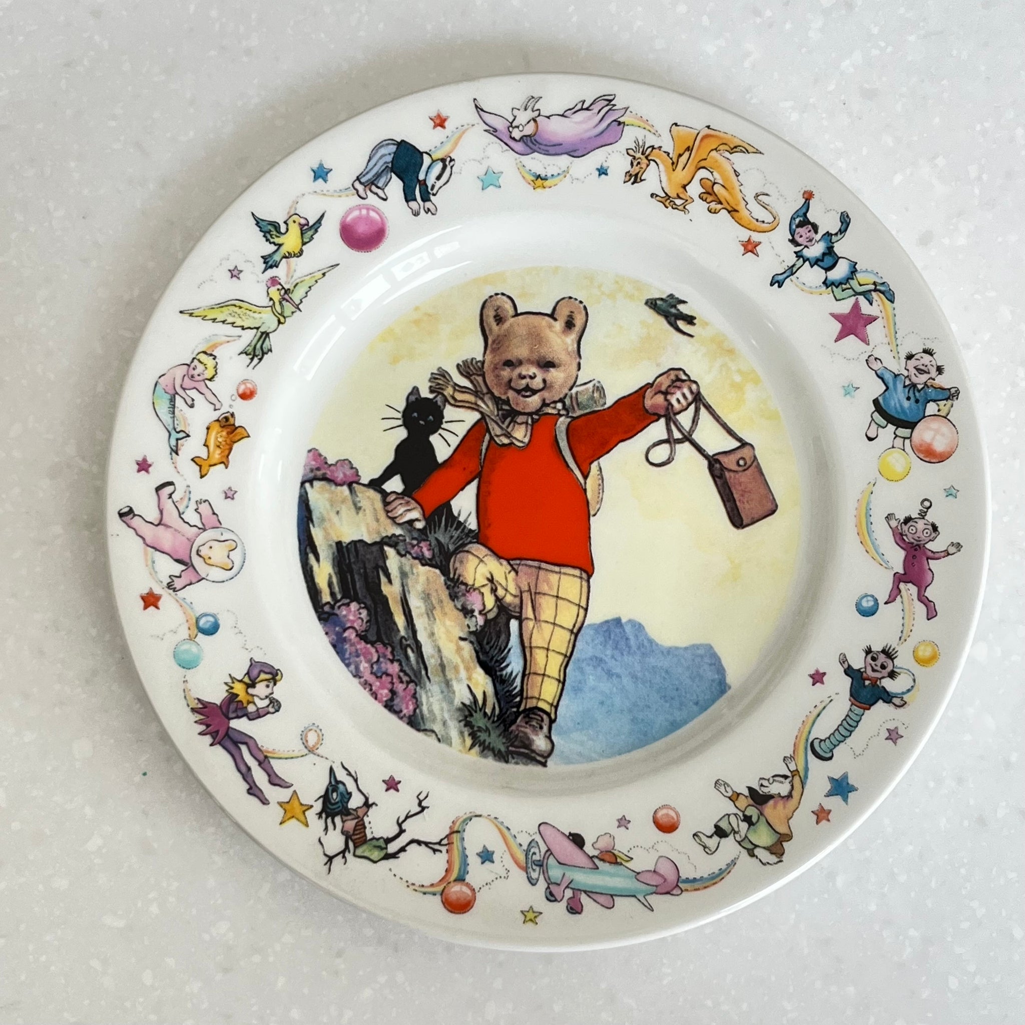 Vintage Rupert Bear with Black Cat Wedgwood 7" Plate