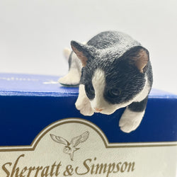 Vintage Sherratt & Simpson Black & White Cat Shelf Hanging Paw (Boxed)
