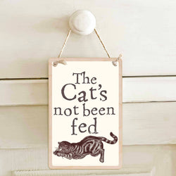 Cat Fed / Not Fed - Double-sided wooden sign