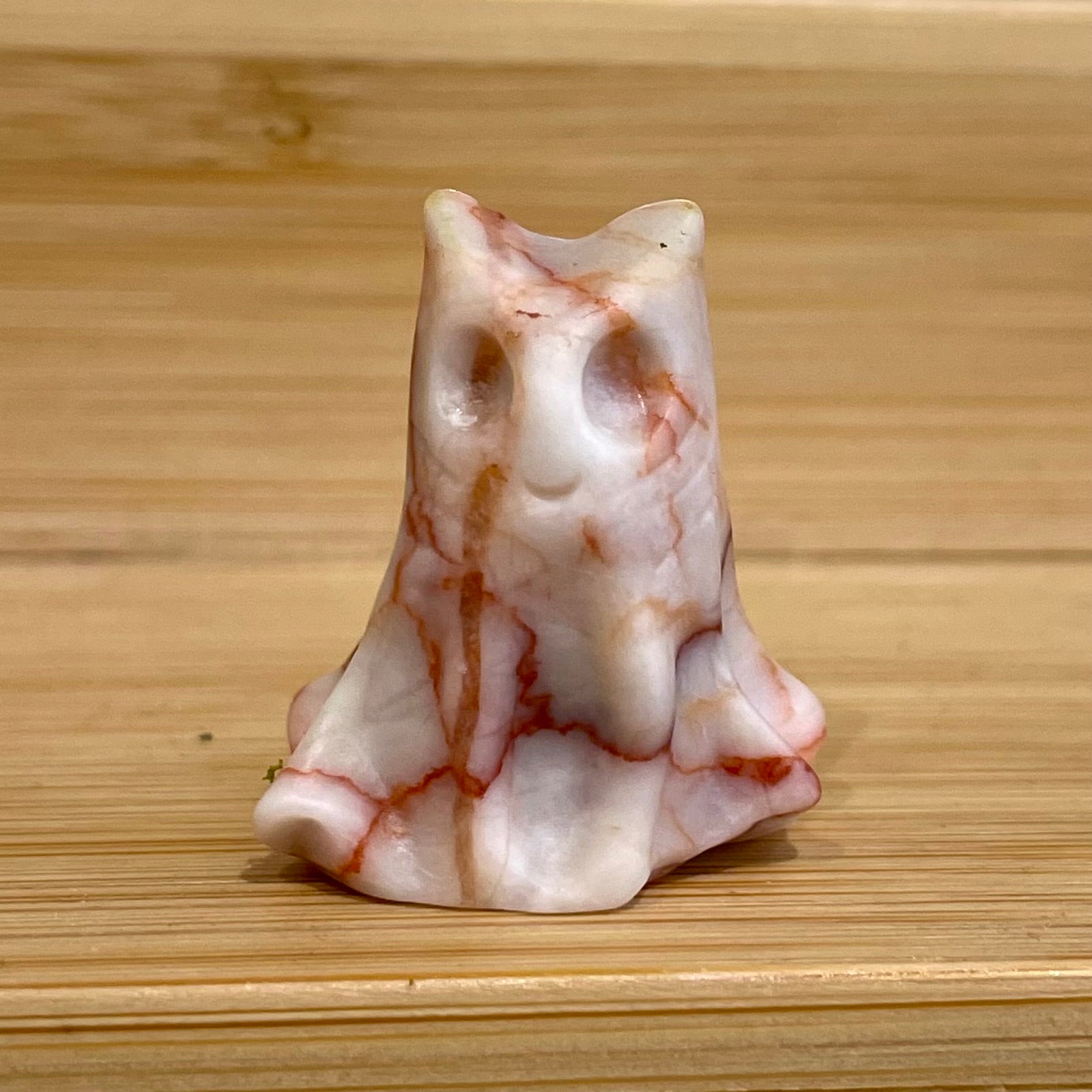 Red Veinstone Gemstone Ghost Cat August Birthstone