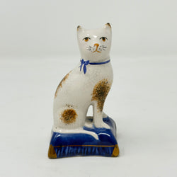 Vintage Staffordshire Cat on Cushion